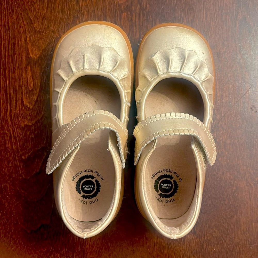 Livie and Luca Mary Jane’s Champagne gold size 1